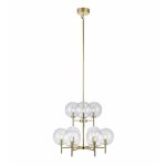 Markslöjd CROWN Wisząca 9L Złoty Szczotkowany/Przeźroczysty - MS-107920