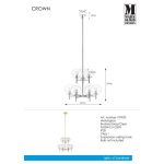 Markslöjd CROWN Wisząca 9L Złoty Szczotkowany/Przeźroczysty - MS-107920