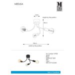 Markslöjd MEDUSA Sufitowa 3L Czarna/Szary - MS-107930