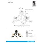 Markslöjd MEDUSA Sufitowa 5L Czarna/Szary - MS-107931