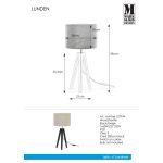Markslöjd LUNDEN Stołowa 1L Czarna/Flax - MS-107944