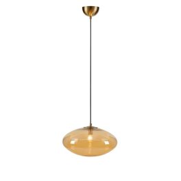 Markslöjd LOCUS Pendant 1L Amber/Brass - MS-108441