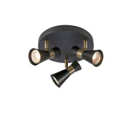   Markslöjd FOLIE Ceiling Round 3L Black/Antique Brass - MS-108626