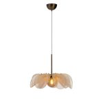 Markslöjd STYRKA Pendant 1L 63cm Beige/ Antique Brass/Amber - MS-108659