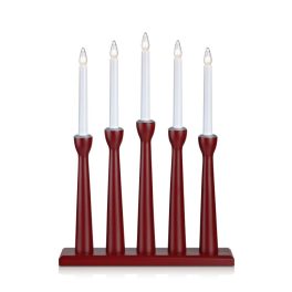 Markslöjd MÅSESKÄR 5 Candlestick Wood  Red - MS-704176