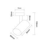 ORLICKI Tuka Track Nero 1xGU10 max 8W LED 230V - OR-OR84207