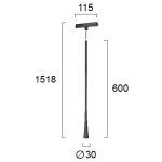 VIOKEF Pendant track Black 6W Magnetic - VIO-4282300